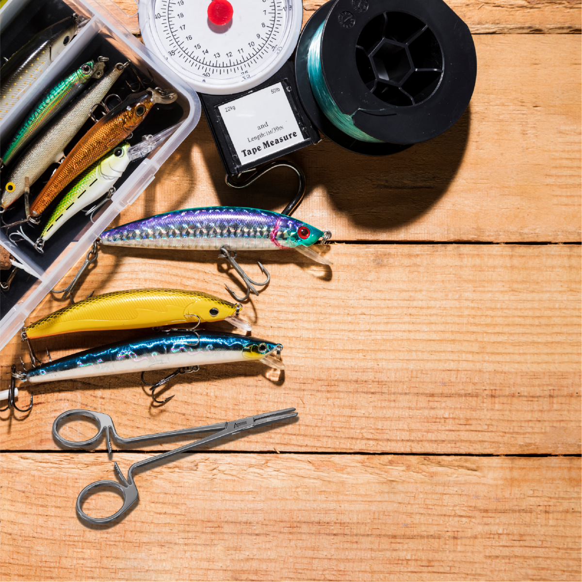 Both right and left-handed fishermen can use an Ambidex hemostat to organize their tackle box Both right and left-handed fishermen can use an Ambidex hemostat to organize their tackle box